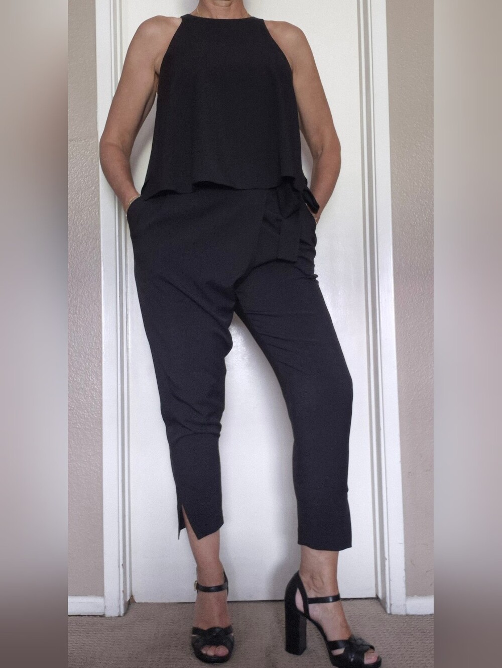 ✨ HALSTON HERITAGE elegant black jumpsuit, brand new with original tags attached